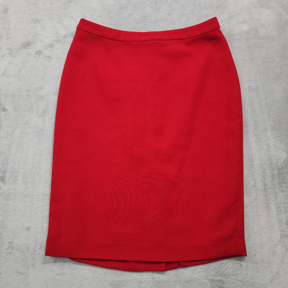 Vintage Moda International Skirt Womens 4 Red Pencil Zip Lined Office Preppy Y2K